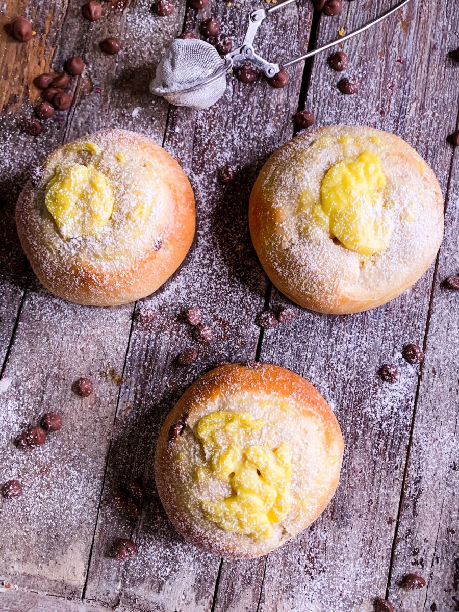 Vaniljeboller med gul&nbsp;krem