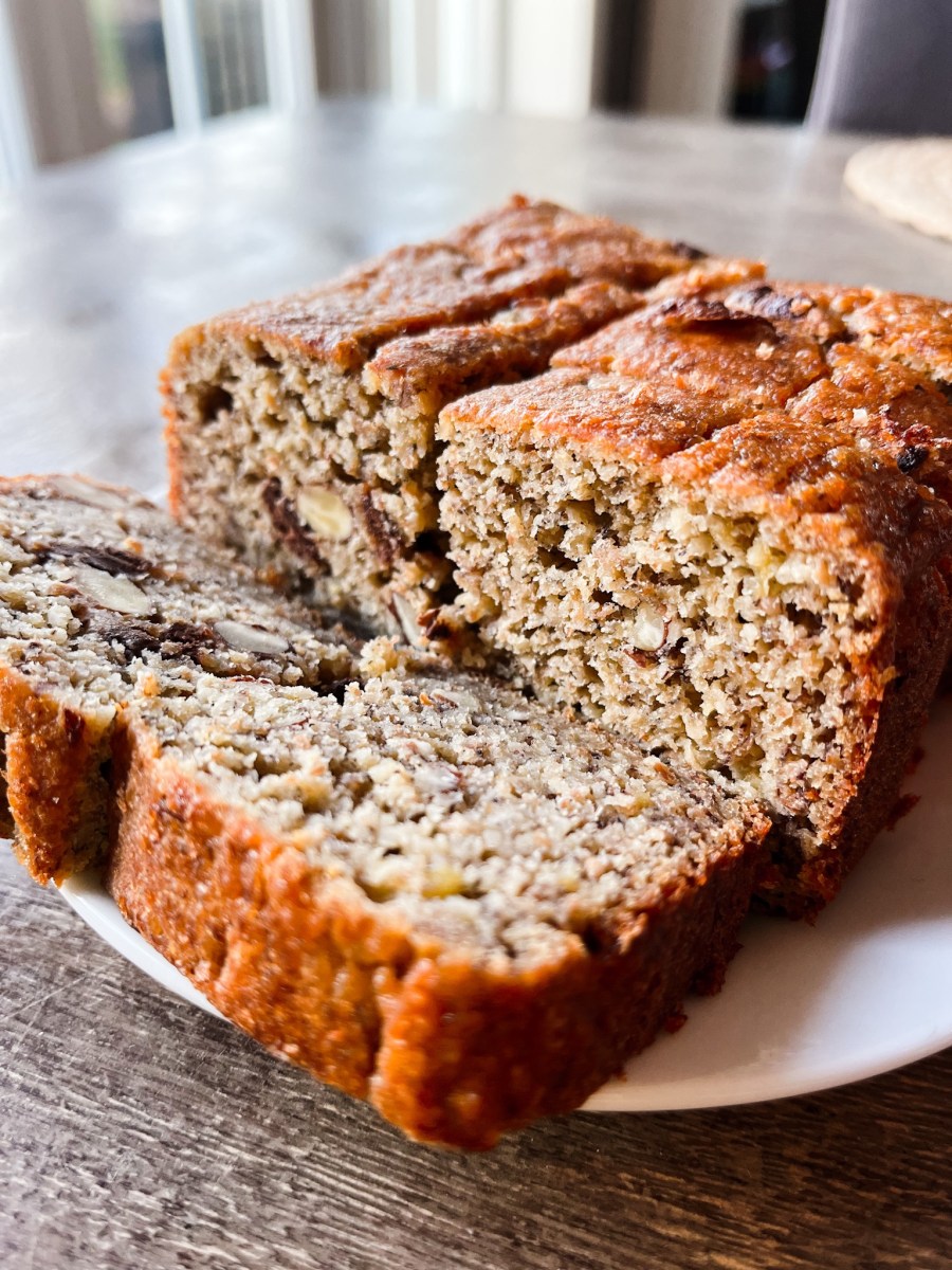 Bananbrød med grovt mel sjokolade og&nbsp;mandler